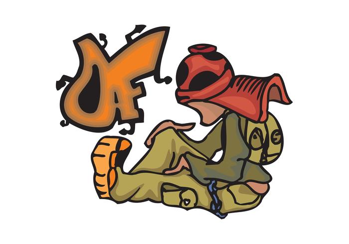 青少年的男孩涂鸦