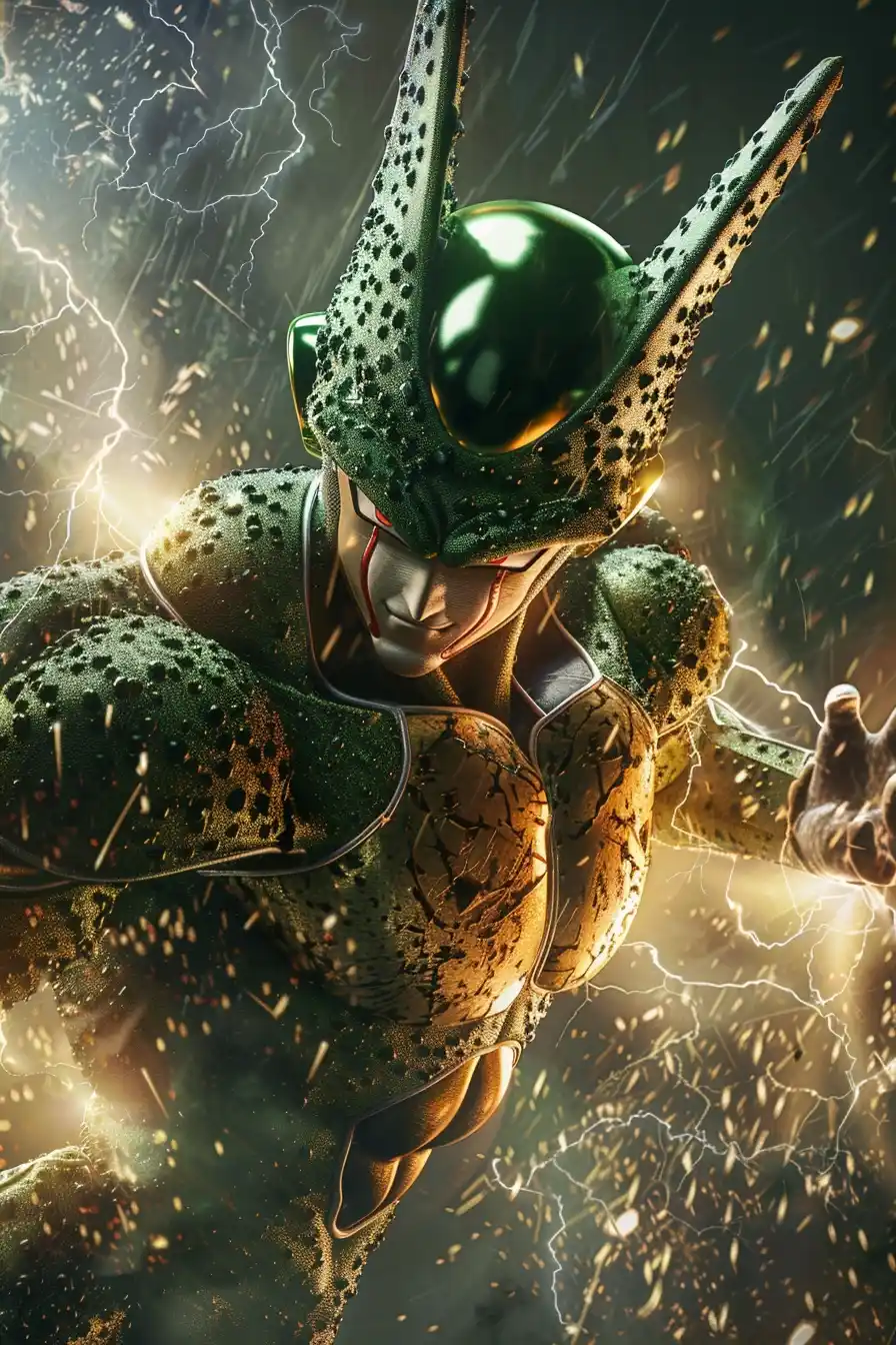 Dragon Ball Cell Fusion Energy Storms Midjourney 提示词生成效果