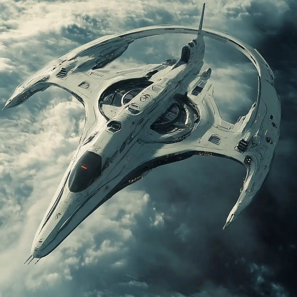 Photorealistic Bird-Like Spaceship Midjourney提示词