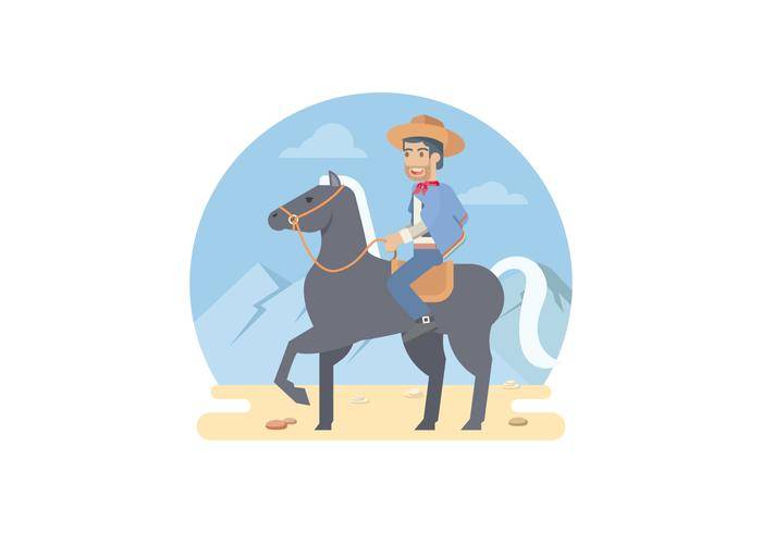 骑着马传染媒介例证的Gaucho