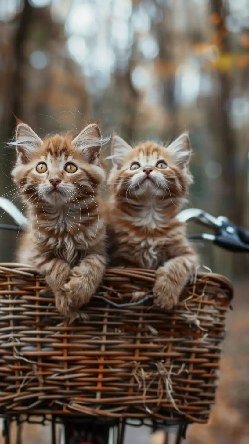 Cute Cats in Bike Midjourney提示词