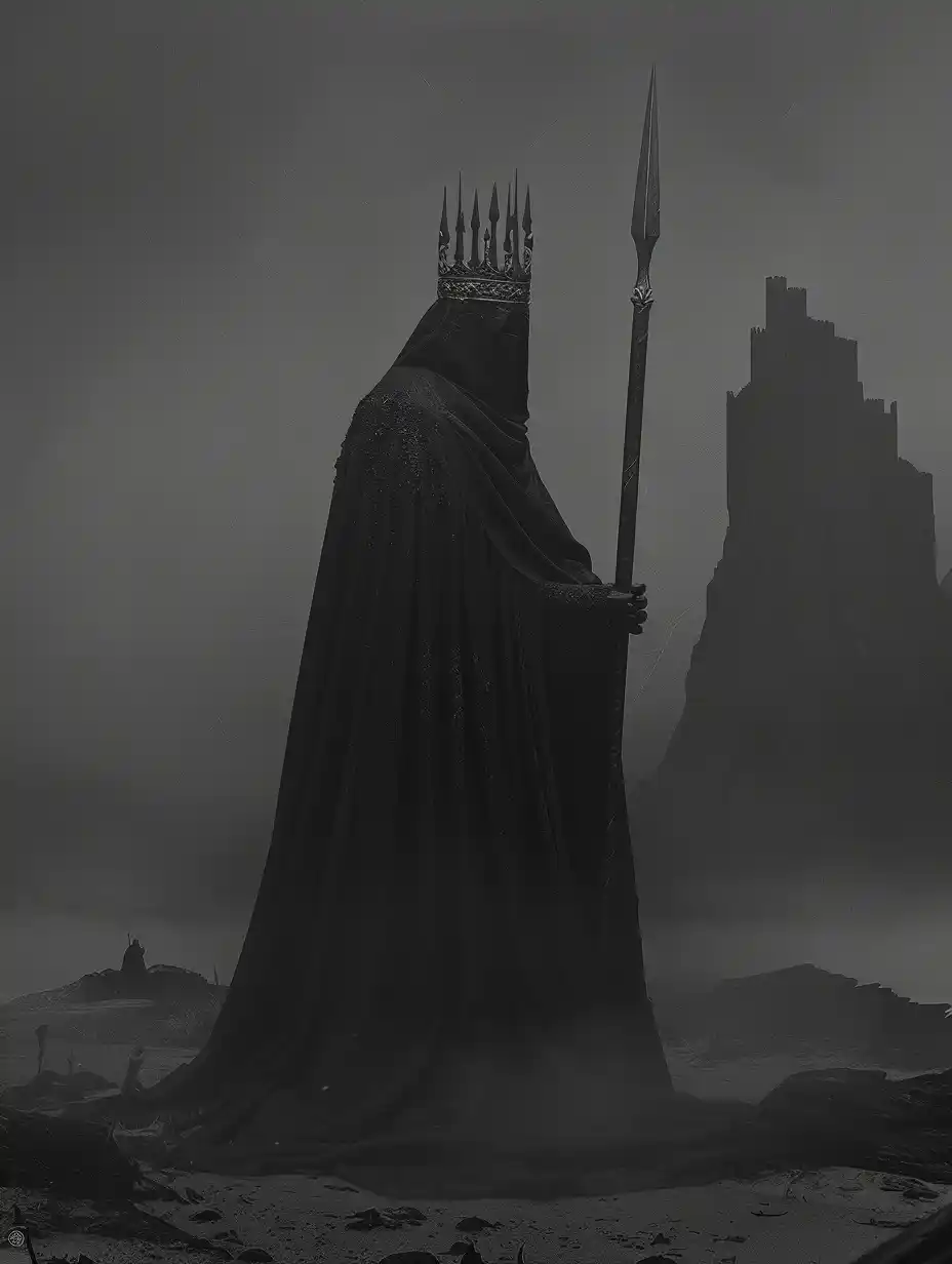 Gothic Queen in Fog Midjourney提示词