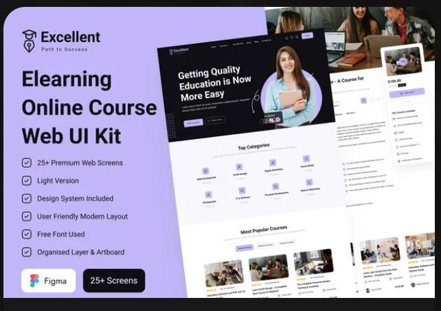 Elearning Online Course Web UI Kit