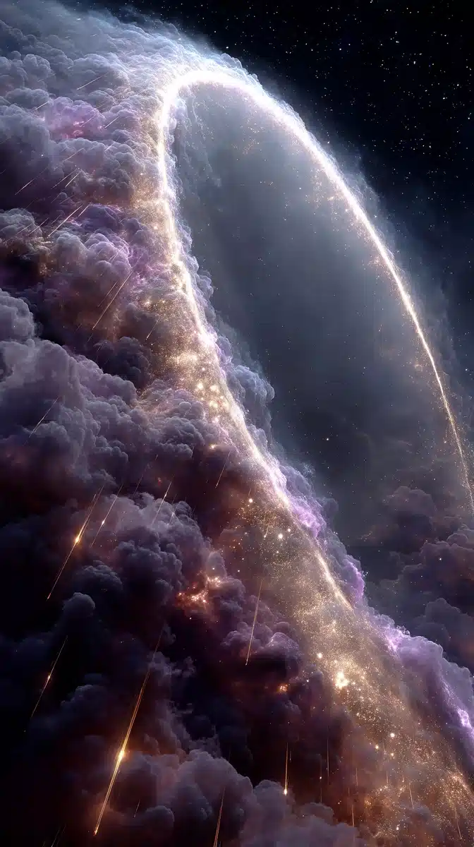 Hyperrealistic Cosmic Archway Midjourney提示词