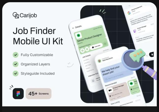 Carijob - Job Finder App UI Kit