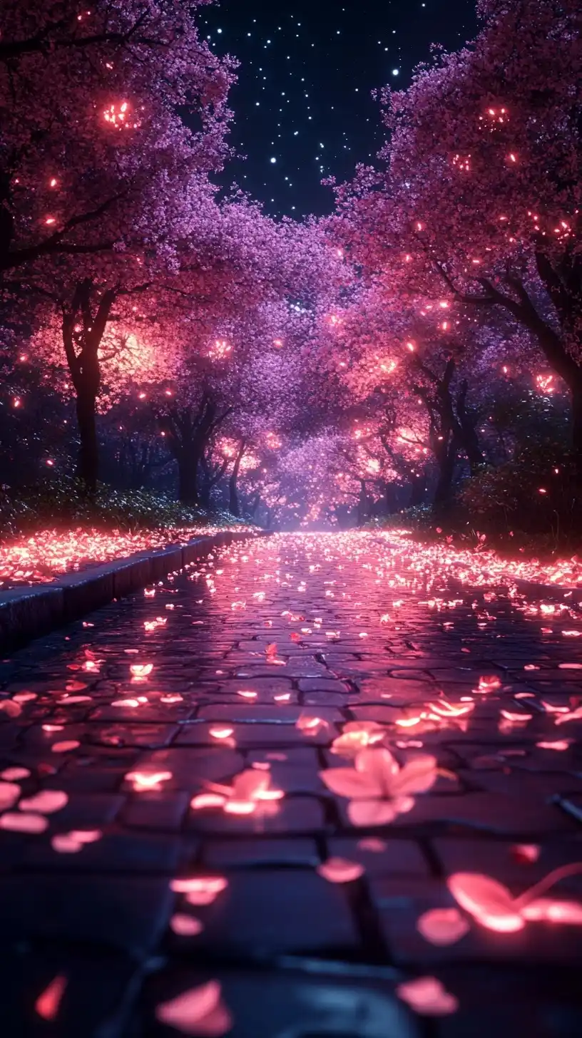 Dreamlike Night Path Midjourney提示词