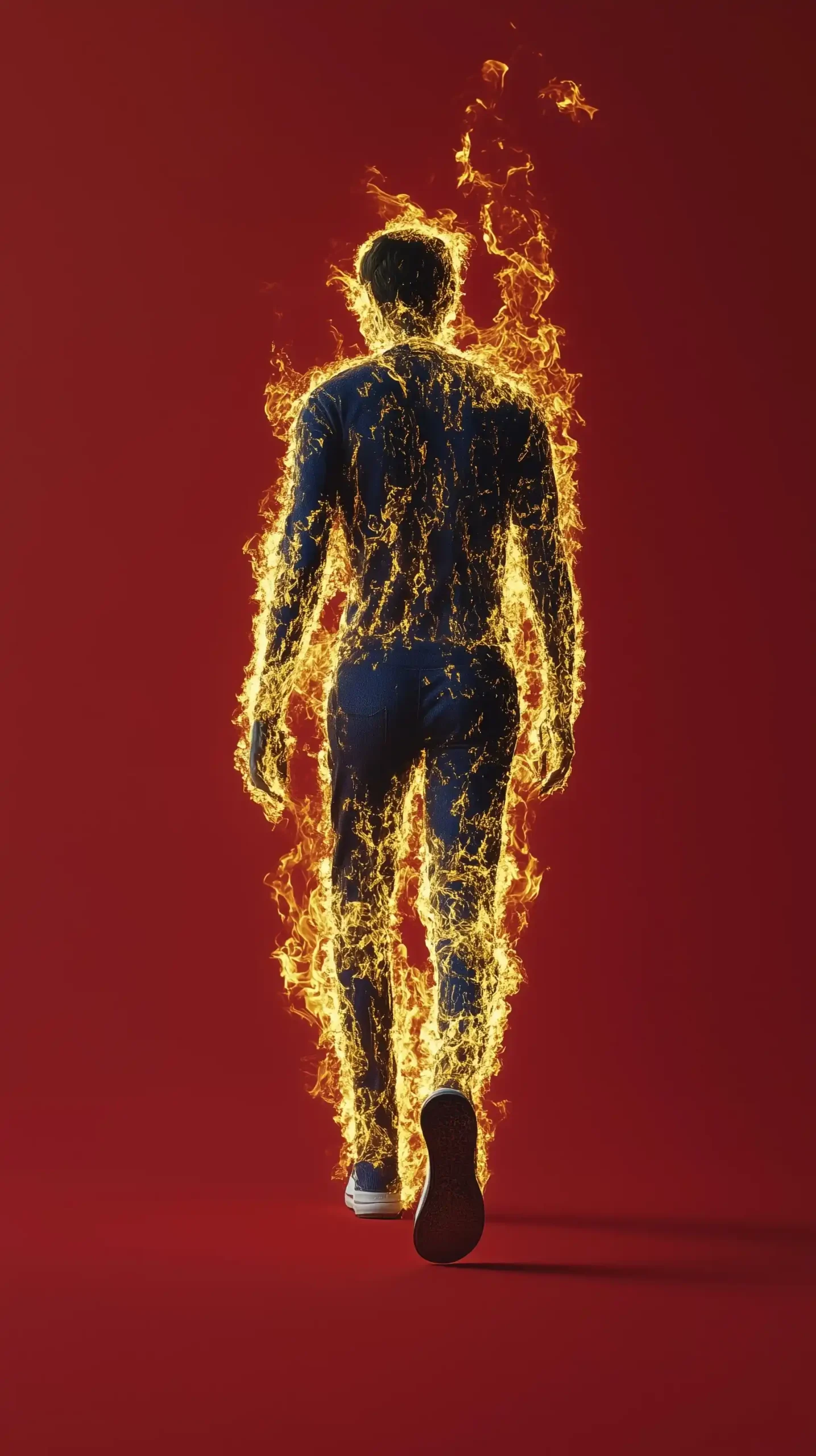 Realistic Flame Figure Profile Midjourney提示词