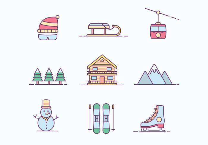 免费冬季滑雪度假村图标