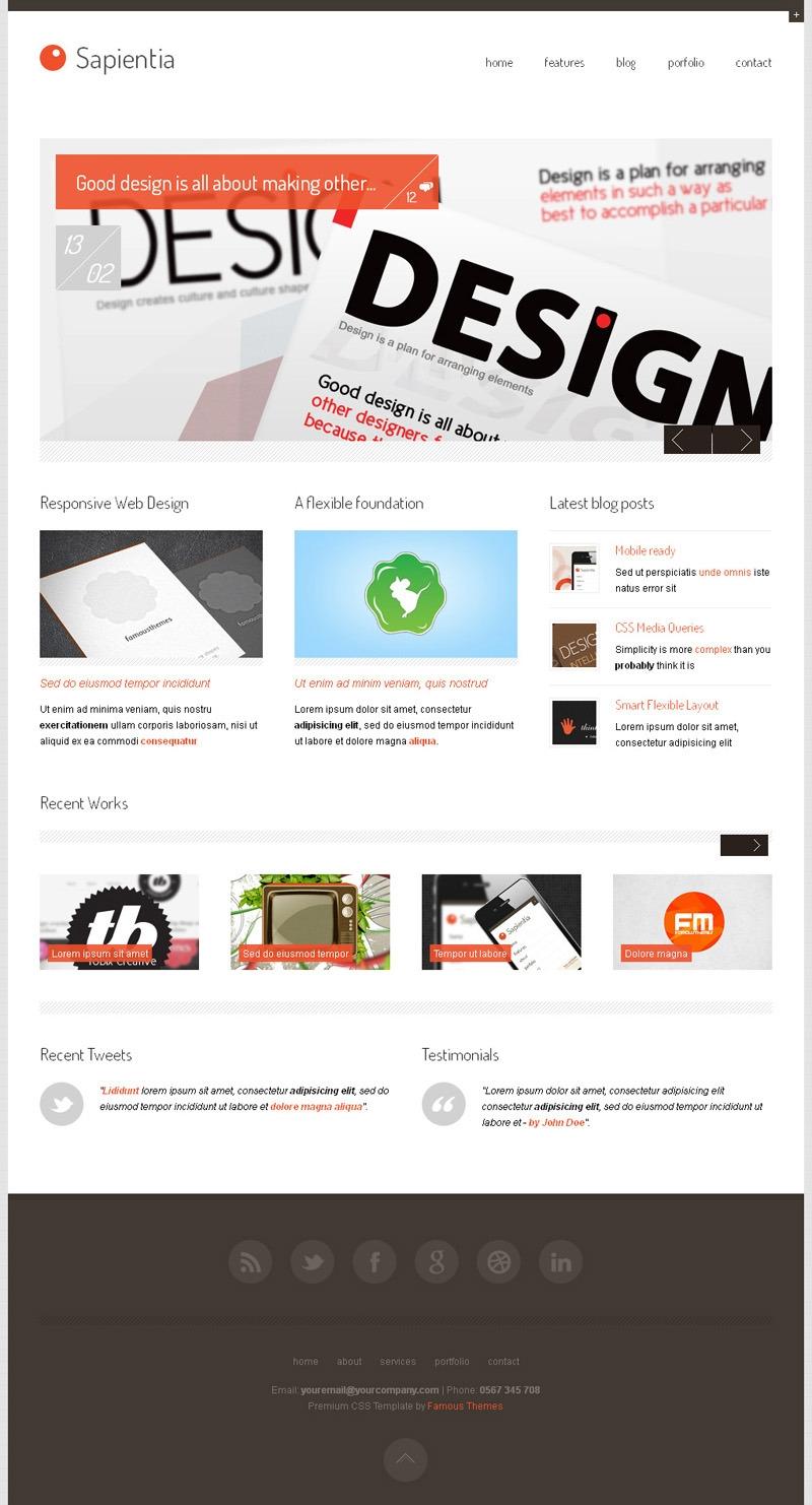 wordpress 主题模版  html+css 