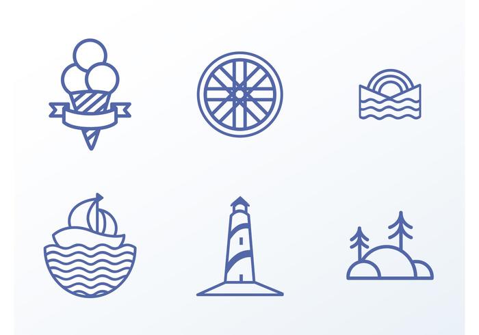 矢量海滩图标