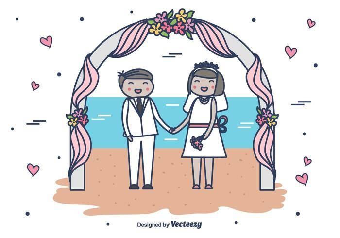 海滩婚礼矢量