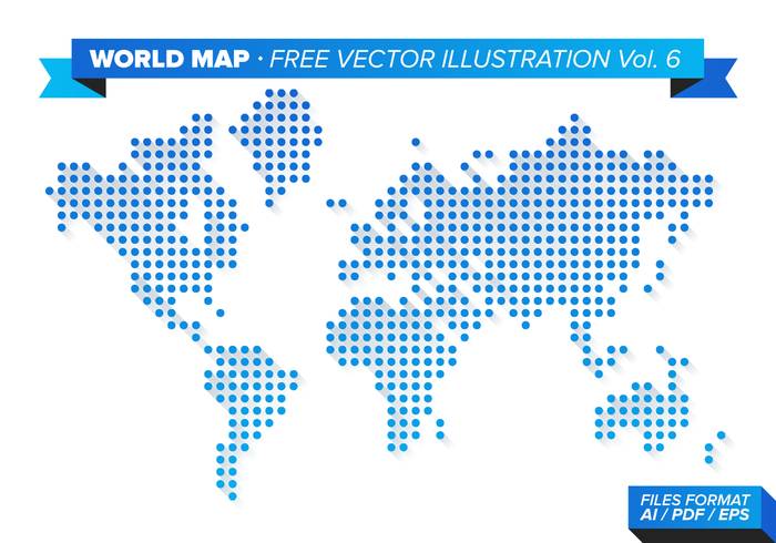 世界地图免费矢量插图卷。 6