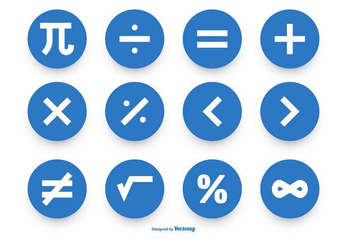 数学符号矢量图标集合