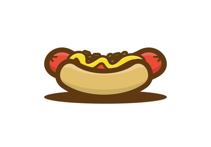 可爱的热狗插图