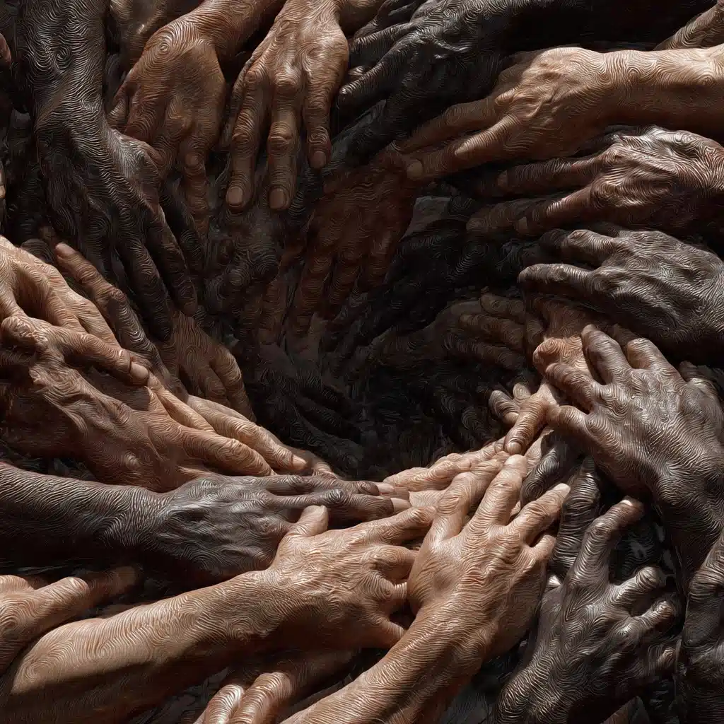 Interlocking Hands Spiral Photorealism Midjourney提示词