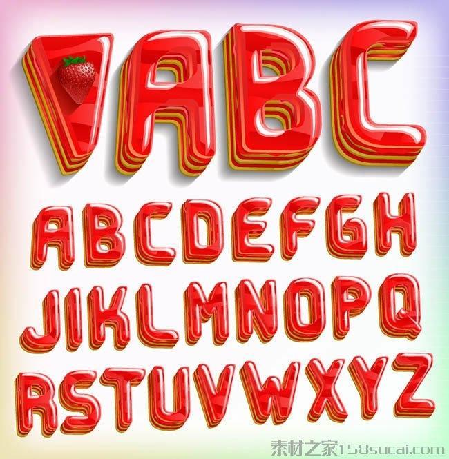 红色果冻字母