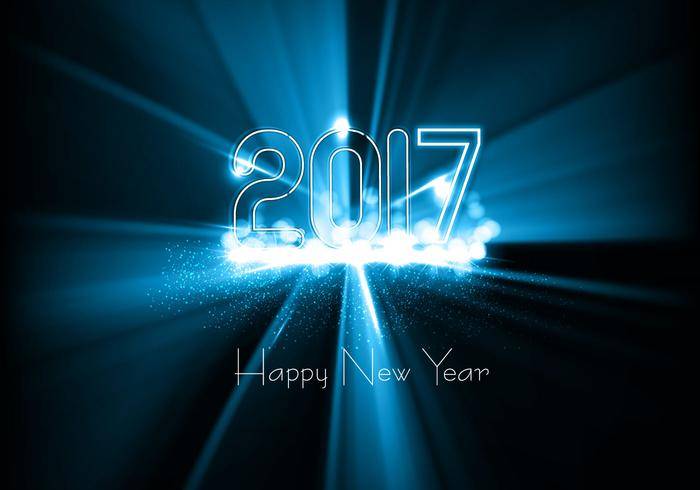 发光的2017年新年快乐卡片