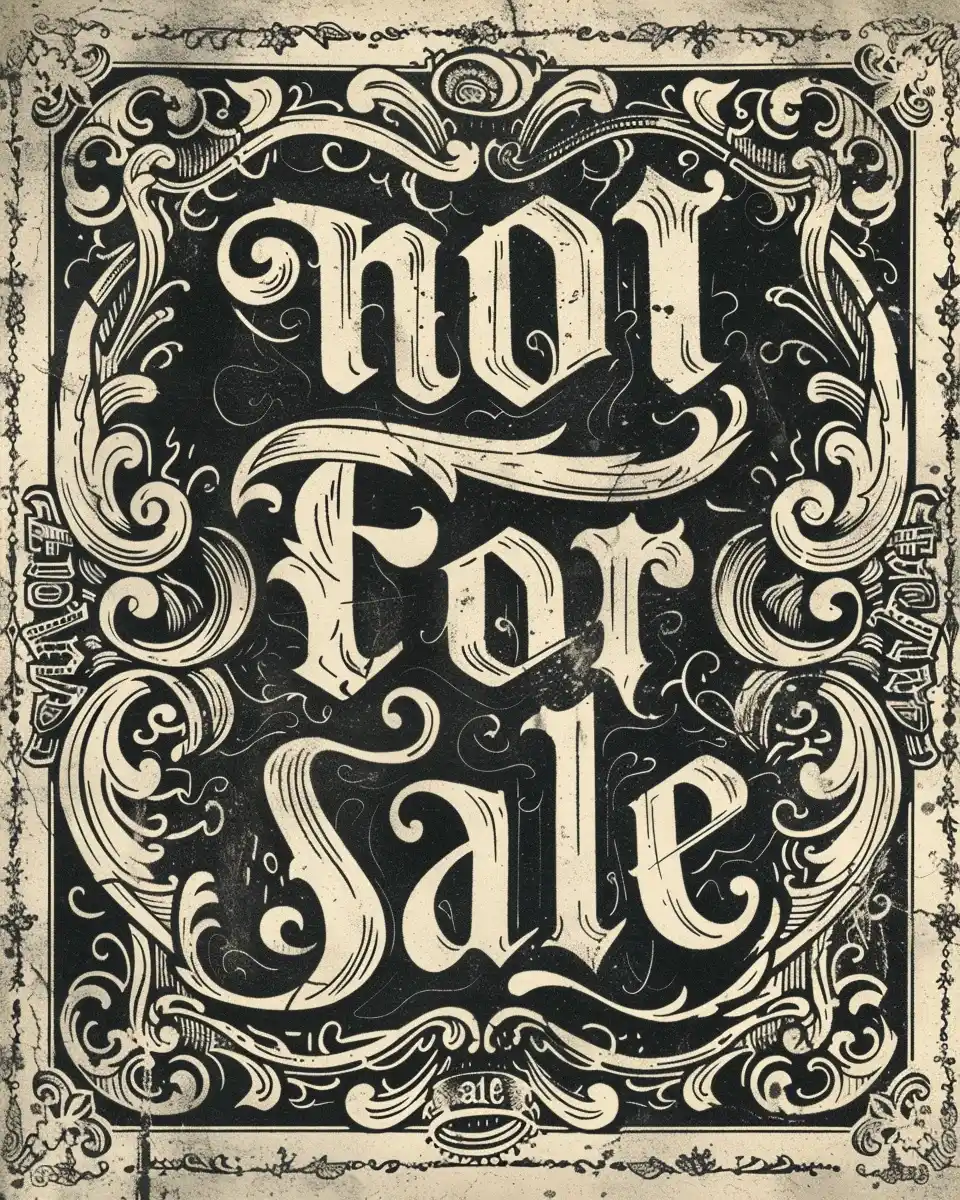 Not for Sale Typographic Art Midjourney提示词