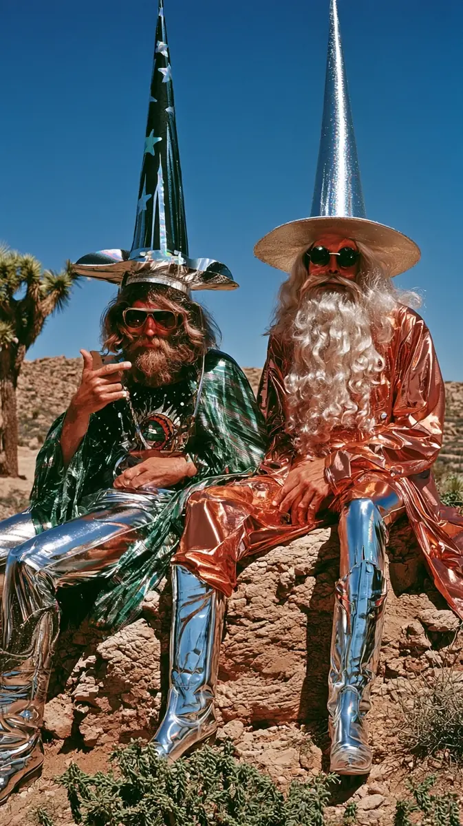 Wizards on Desert Rock Midjourney提示词