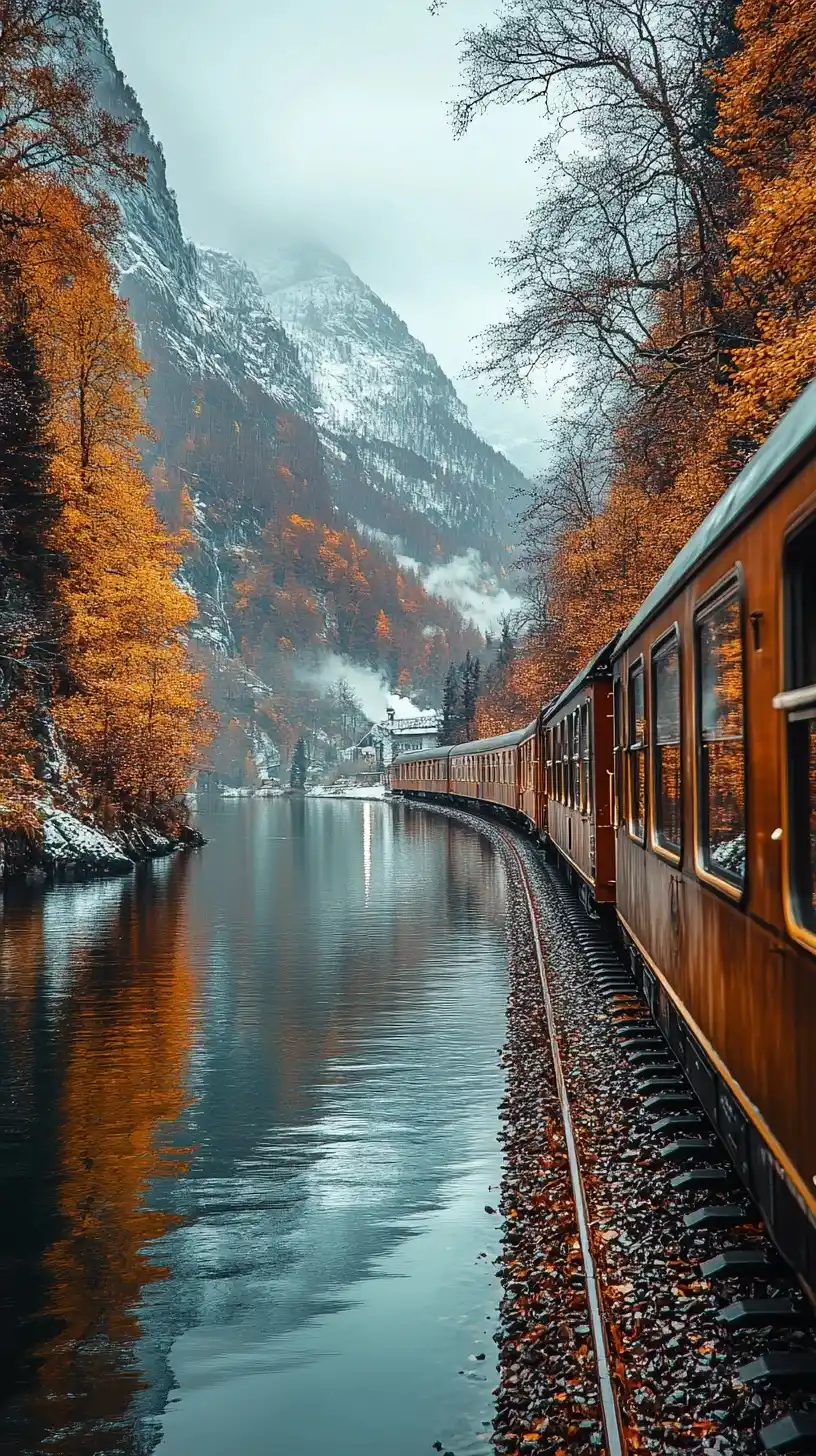 Realistic Train Window Landscape Midjourney提示词