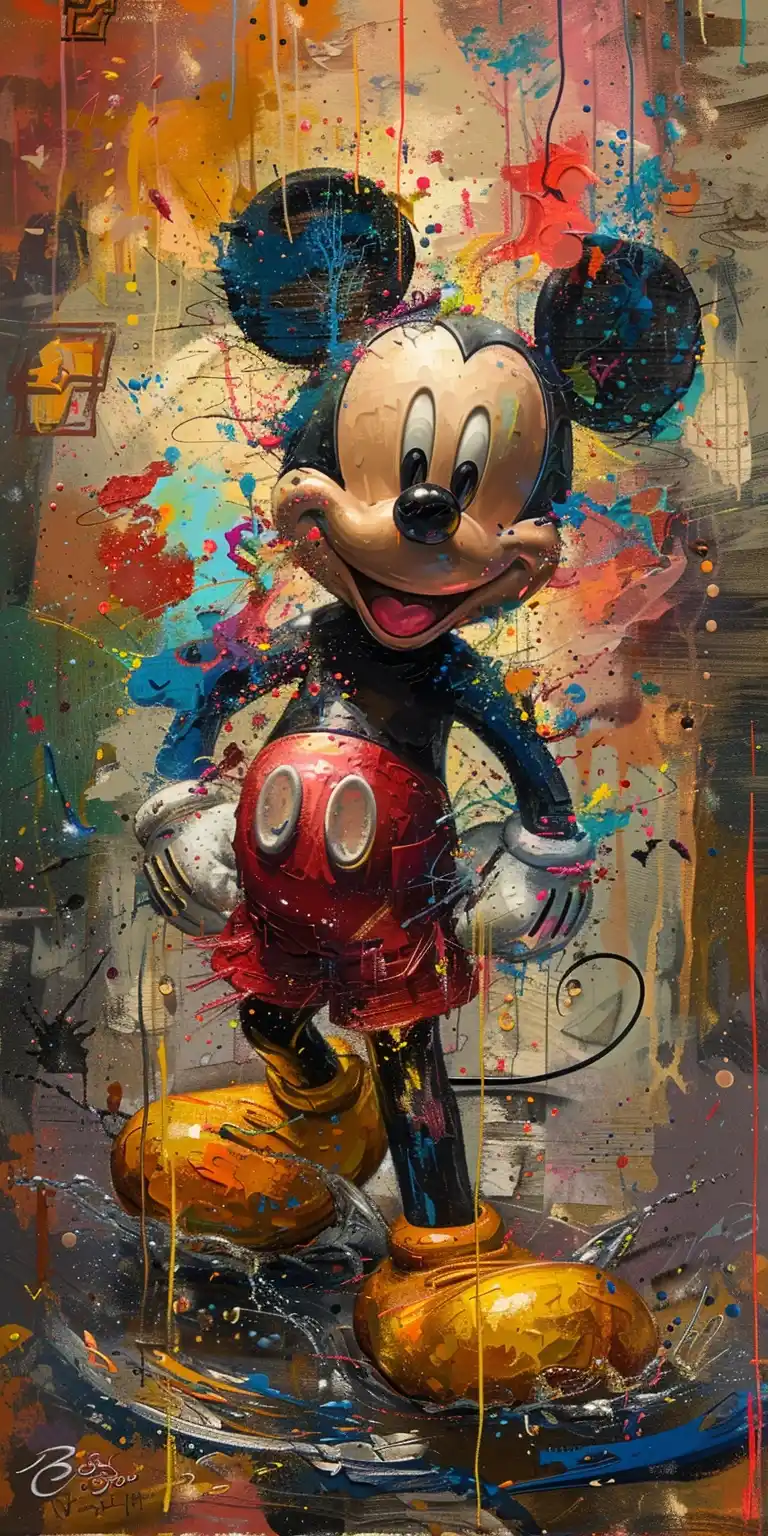 Colorful Fantasy Mickey Mouse Midjourney提示词