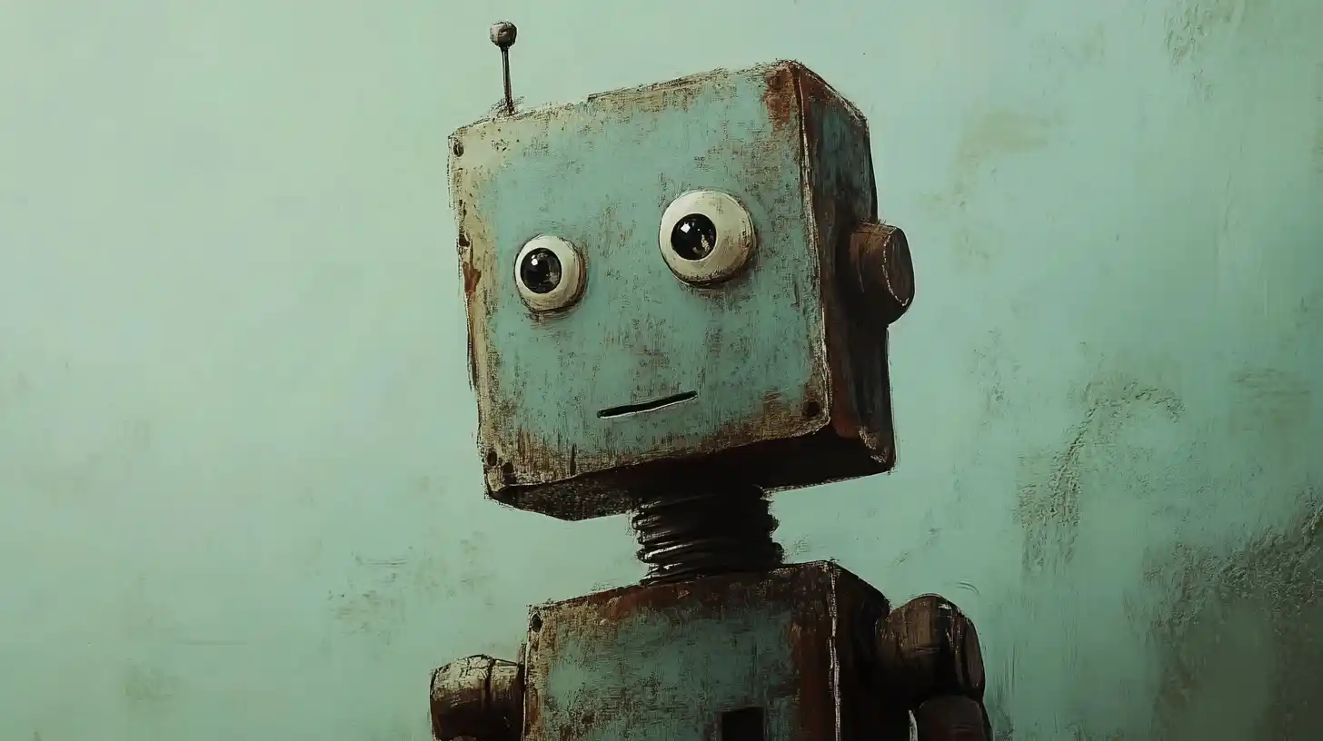 Contemplative Robot Illustration Midjourney提示词
