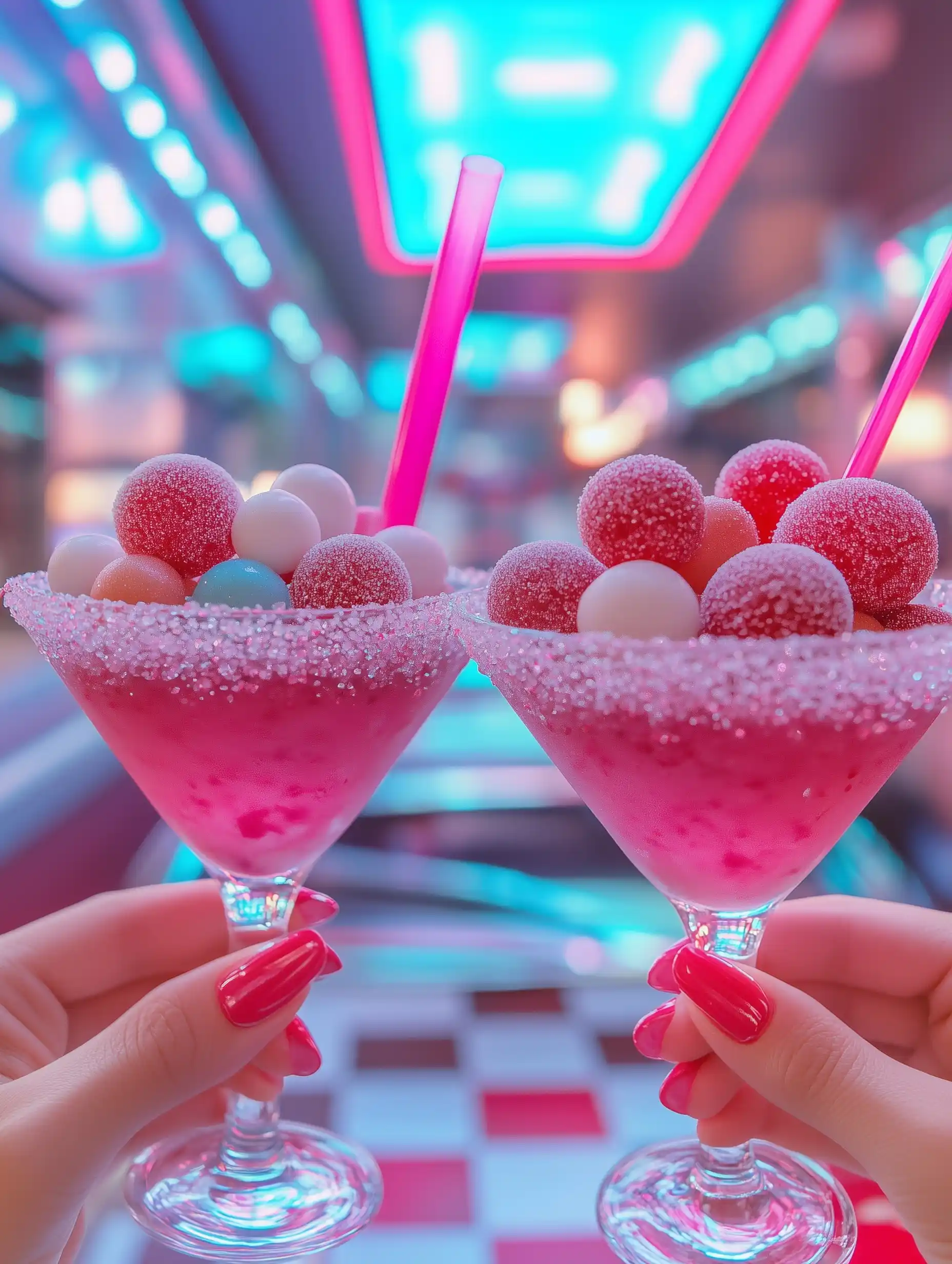Vibrant Dessert Martini Photograph Midjourney提示词