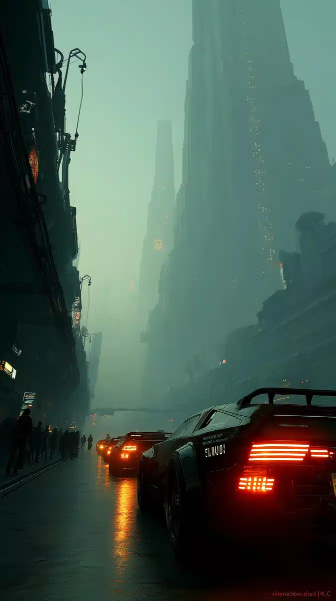 Futuristic Car in City Midjourney提示词