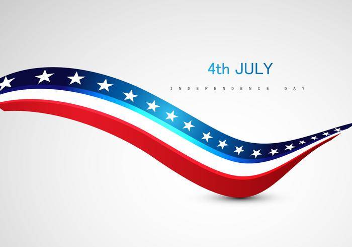 7月4日美国独立日在灰色背景的文本