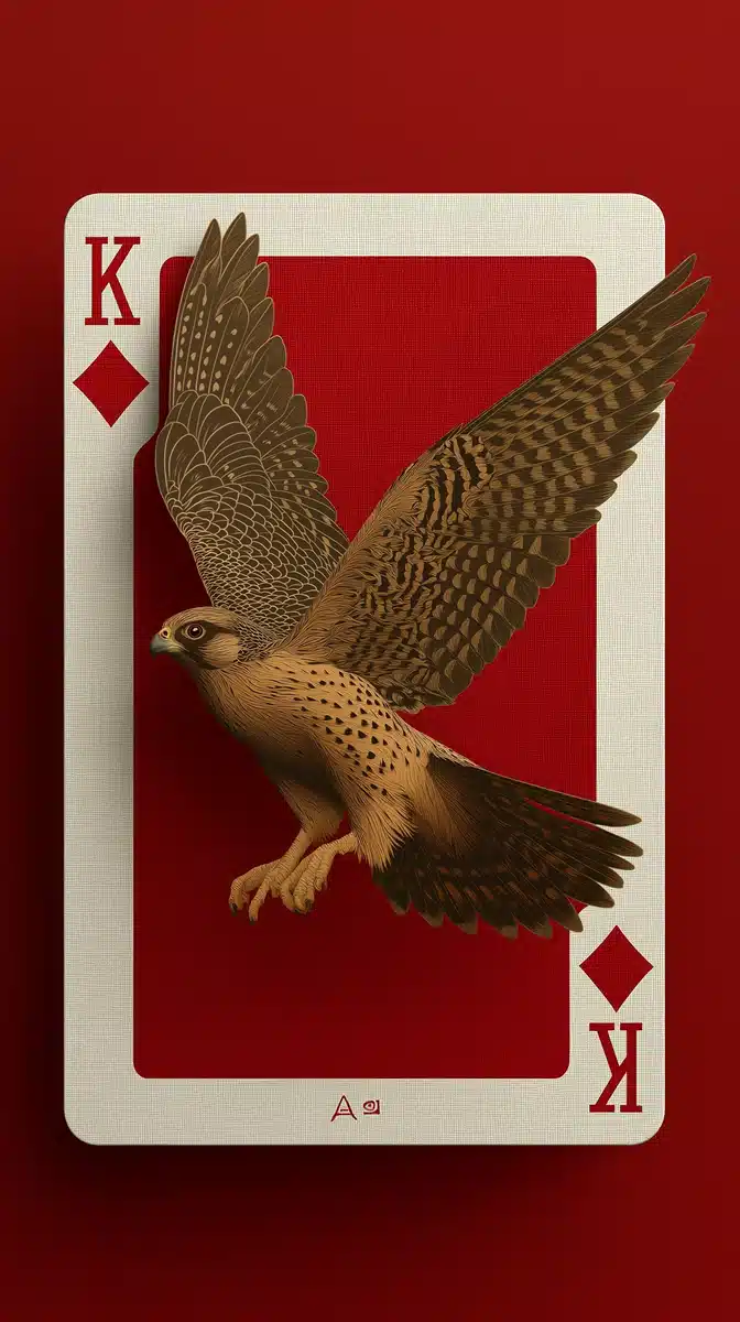 Falcon Emerging from Card Midjourney提示词
