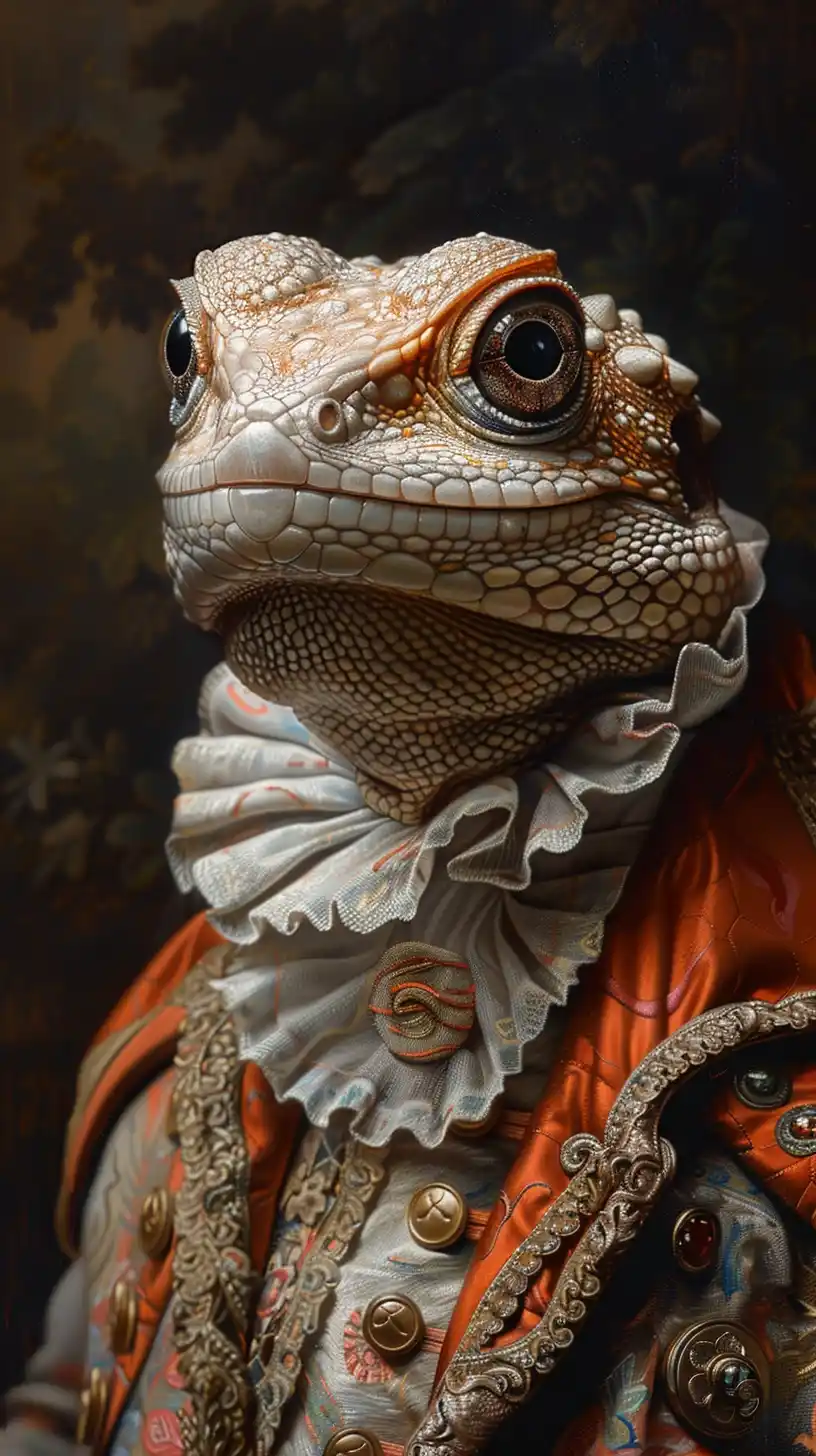 Detailed Medieval Agama Portrait Midjourney提示词