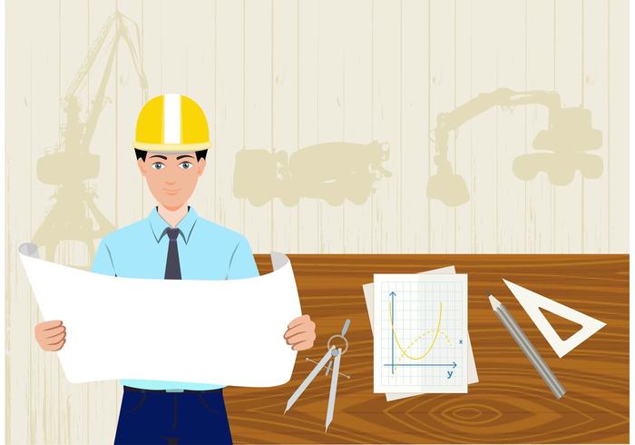 建筑师和建筑工具载体