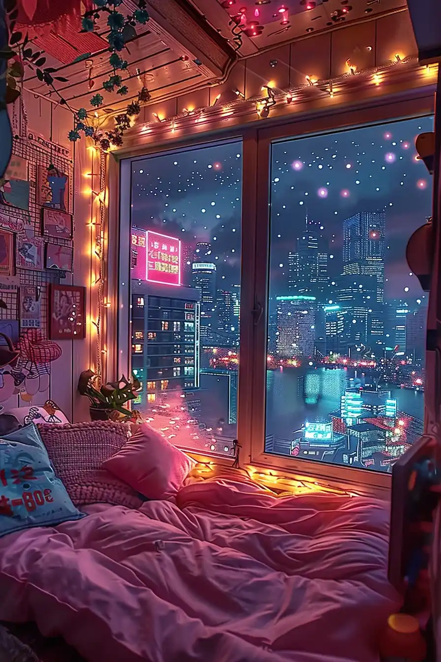 Kawaii Cabin Cityscape Midjourney提示词
