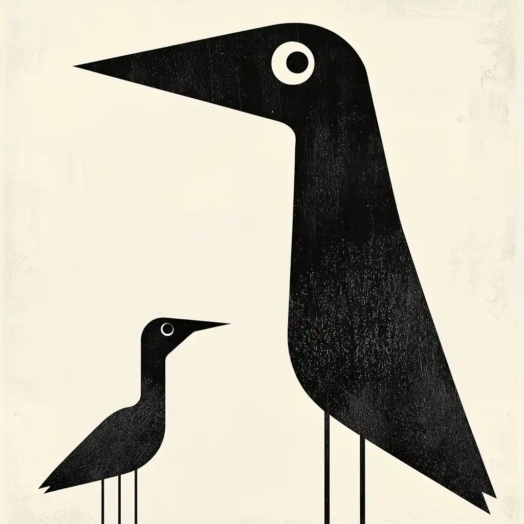 Minimalist Animal Shapes Midjourney提示词