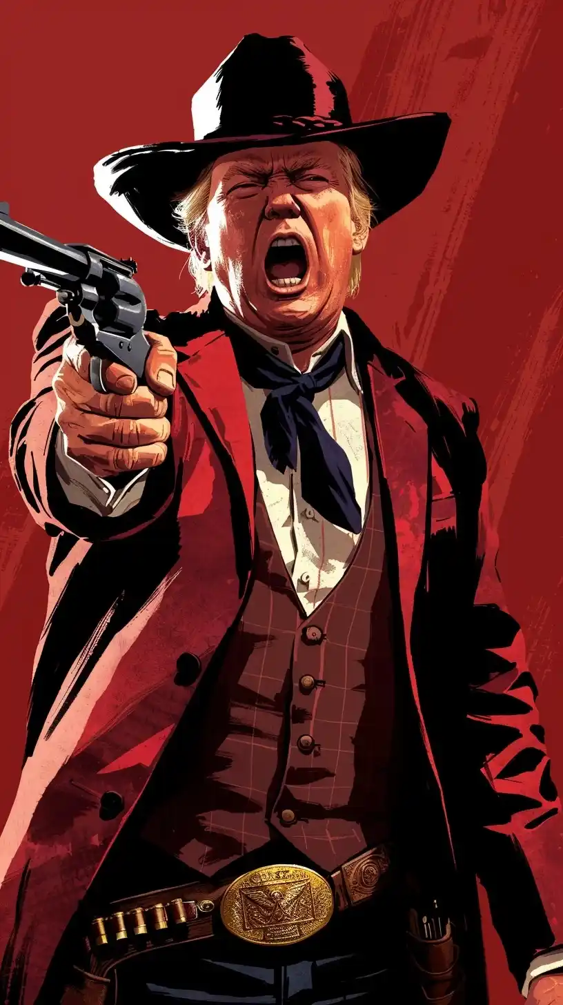 Western Gunslinger in Red Midjourney提示词
