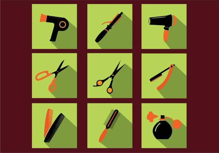 理发工具图标矢量