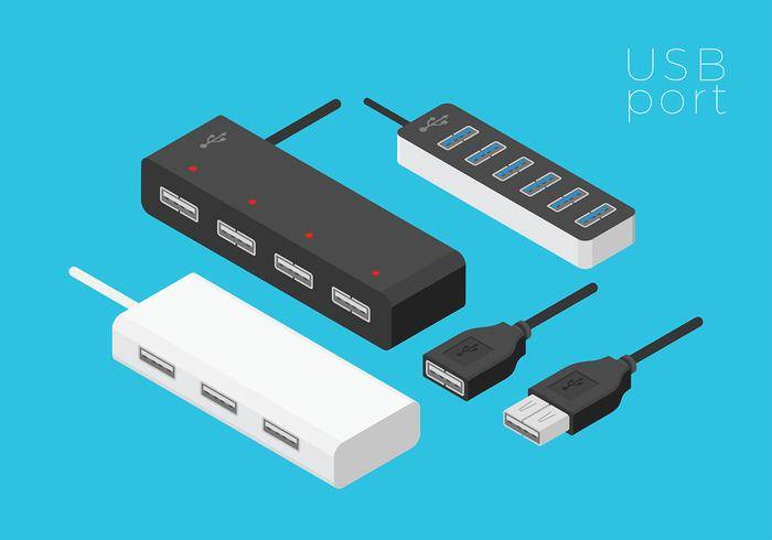 USB端口等距免费矢量