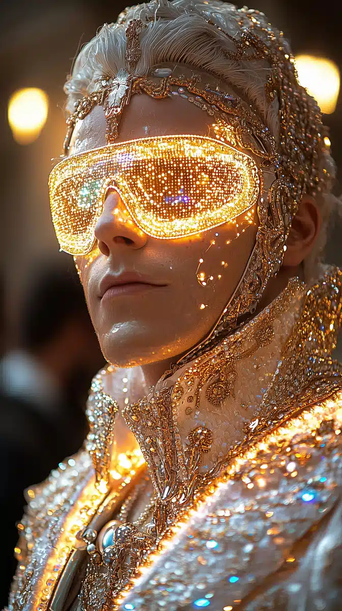 Baroque Cybernetic Elegance Midjourney提示词