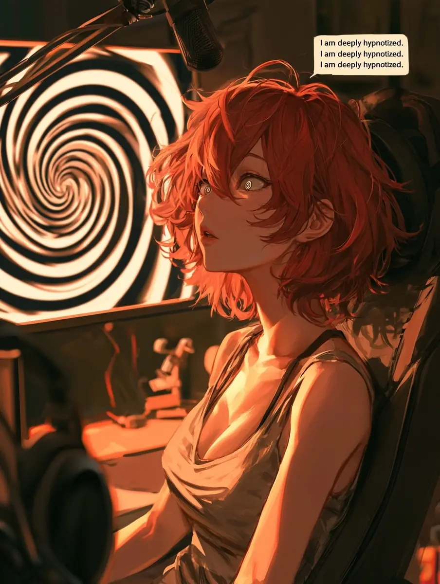 Hypnotized Streamer Video Portrait Midjourney提示词