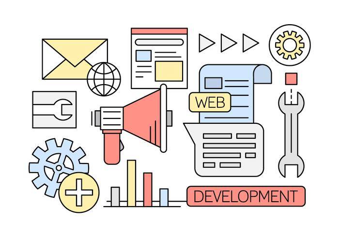 免费的线性Web开发向量
