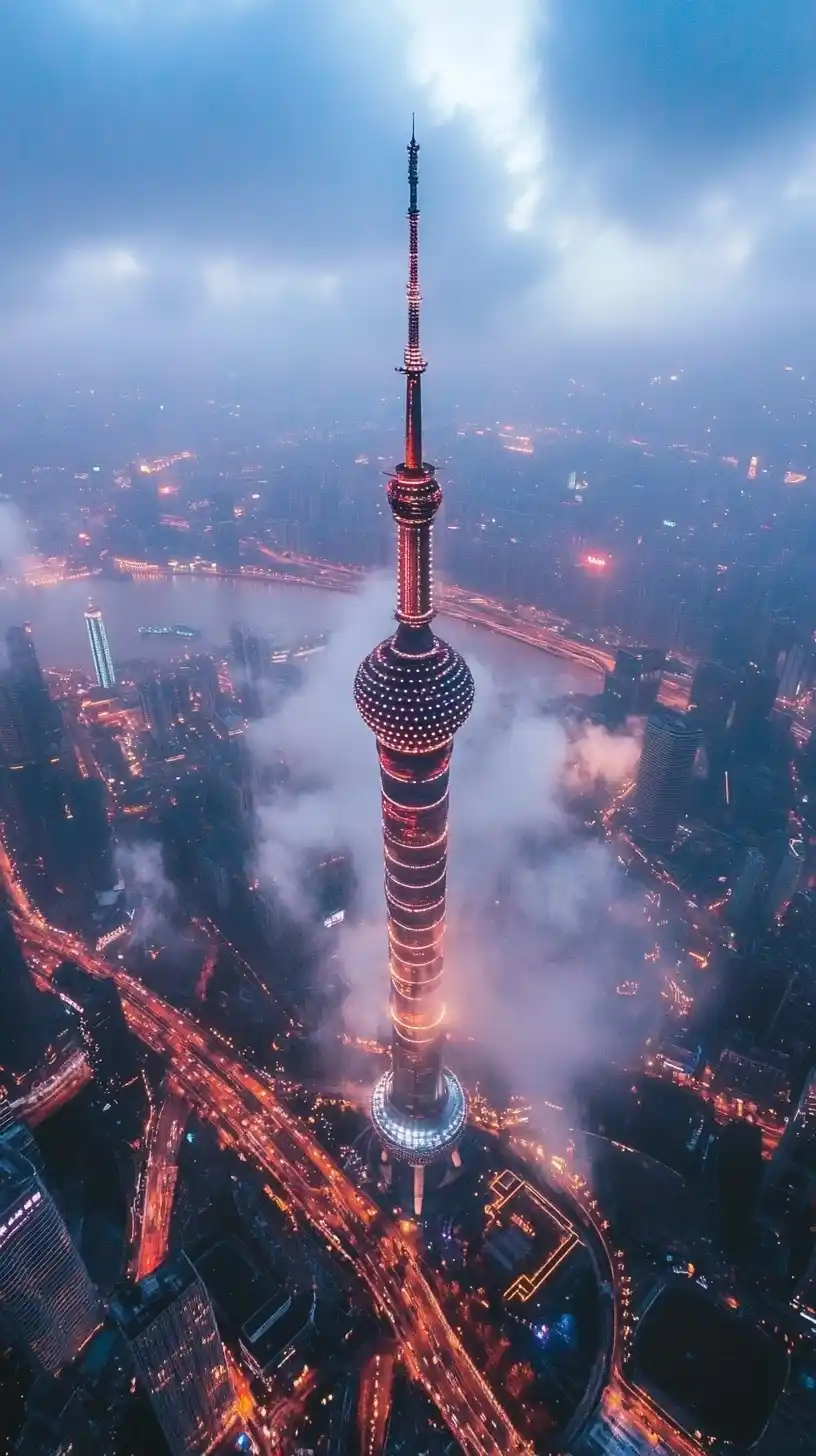 Guangzhou Tower Miniature Figure Midjourney提示词
