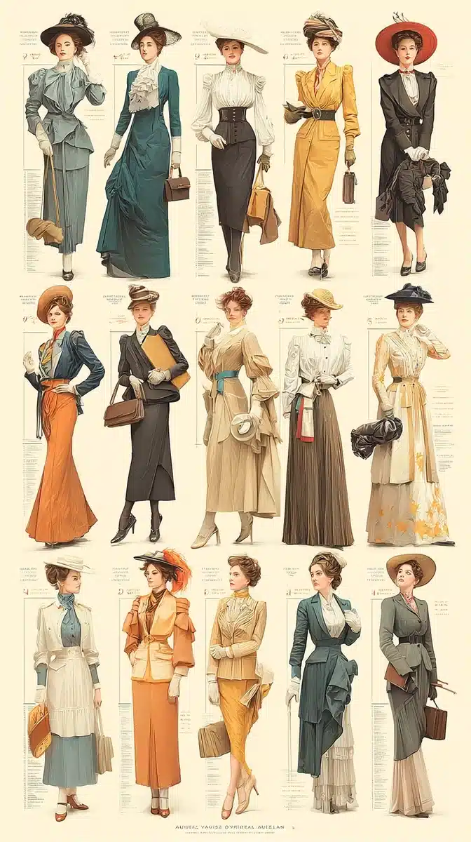 Vintage American Fashion Illustration Midjourney提示词