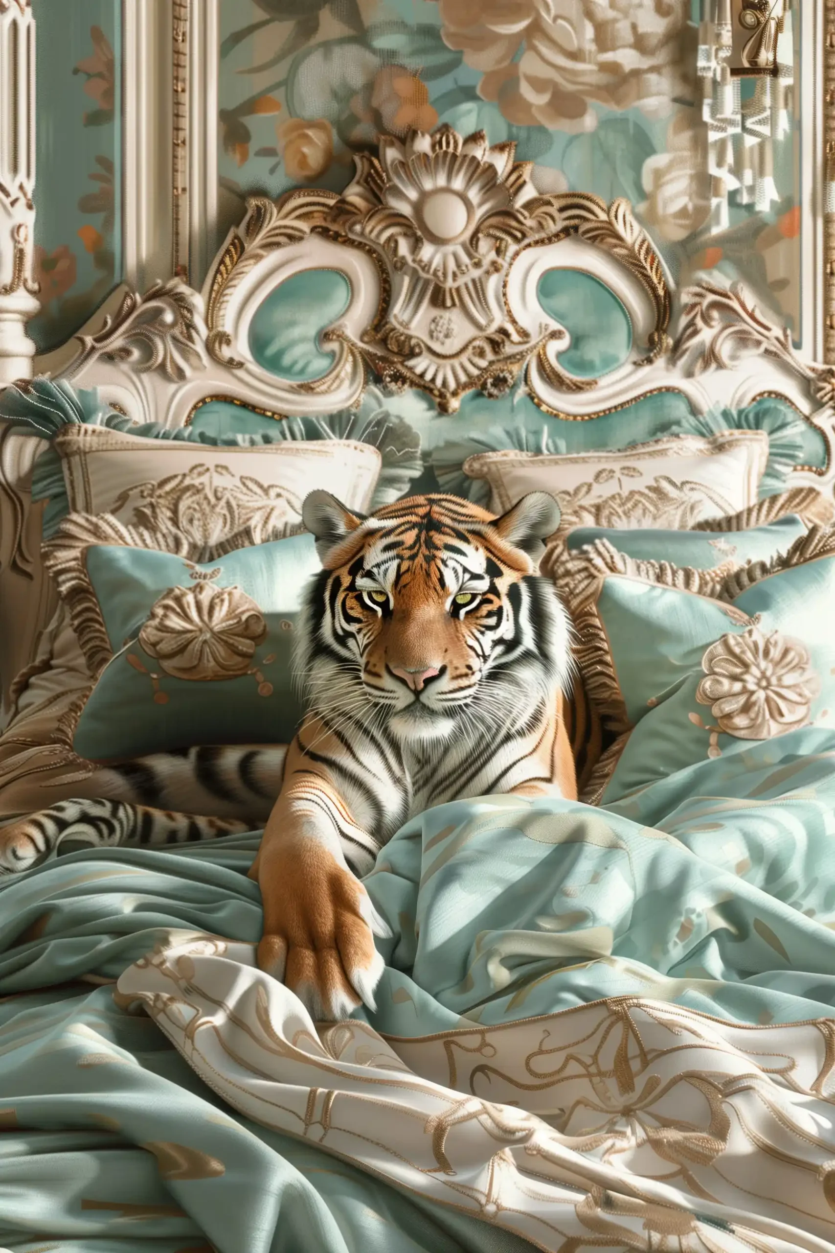 Luxurious Tiger Clipart Midjourney提示词