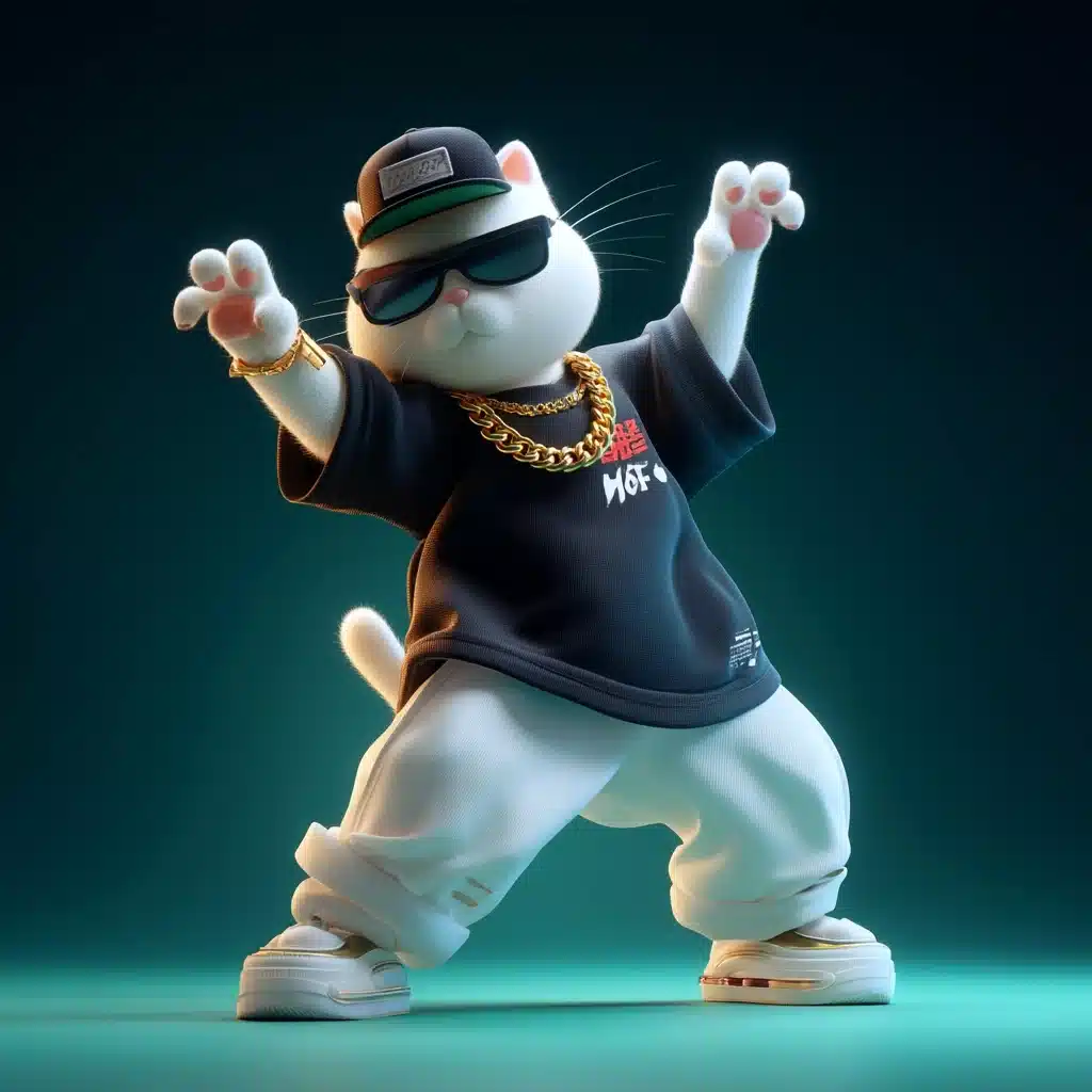 Hip-Hop Cat Street Dance Midjourney提示词