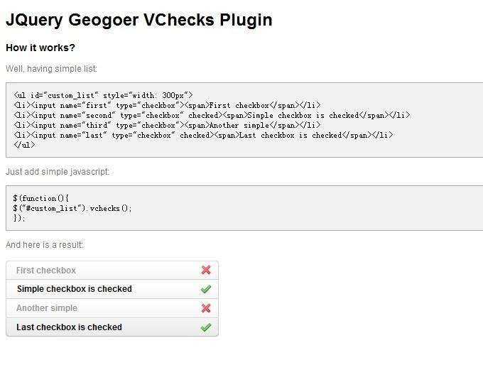 非常漂亮的checkbox&nbsp;jquery插件vChecks