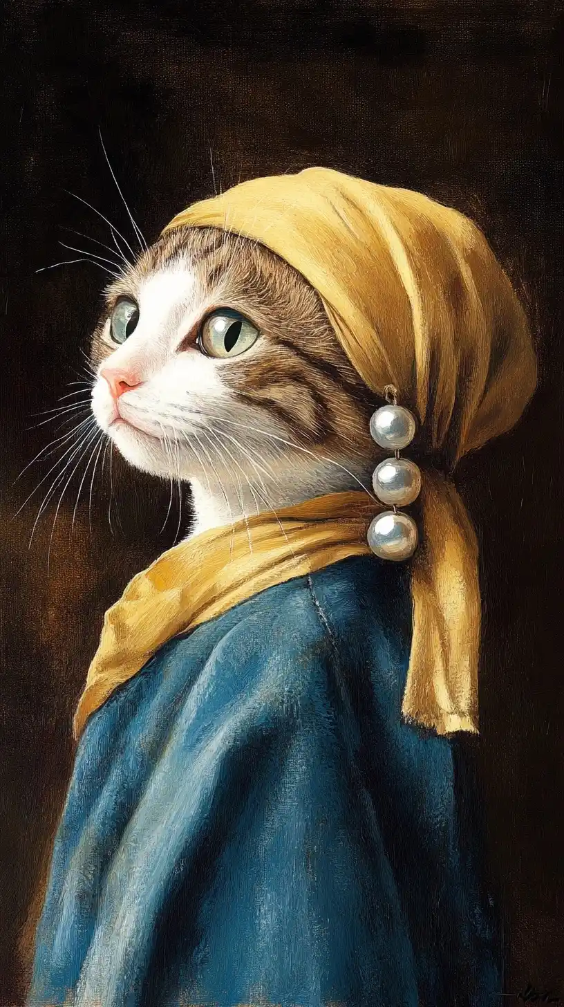 Noble Cat Oil Portrait Midjourney提示词