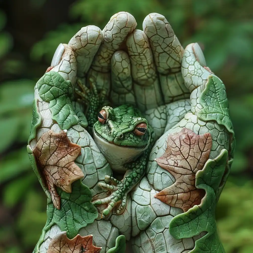 Surreal Amphibian Hands Chaos 13 Midjourney提示词