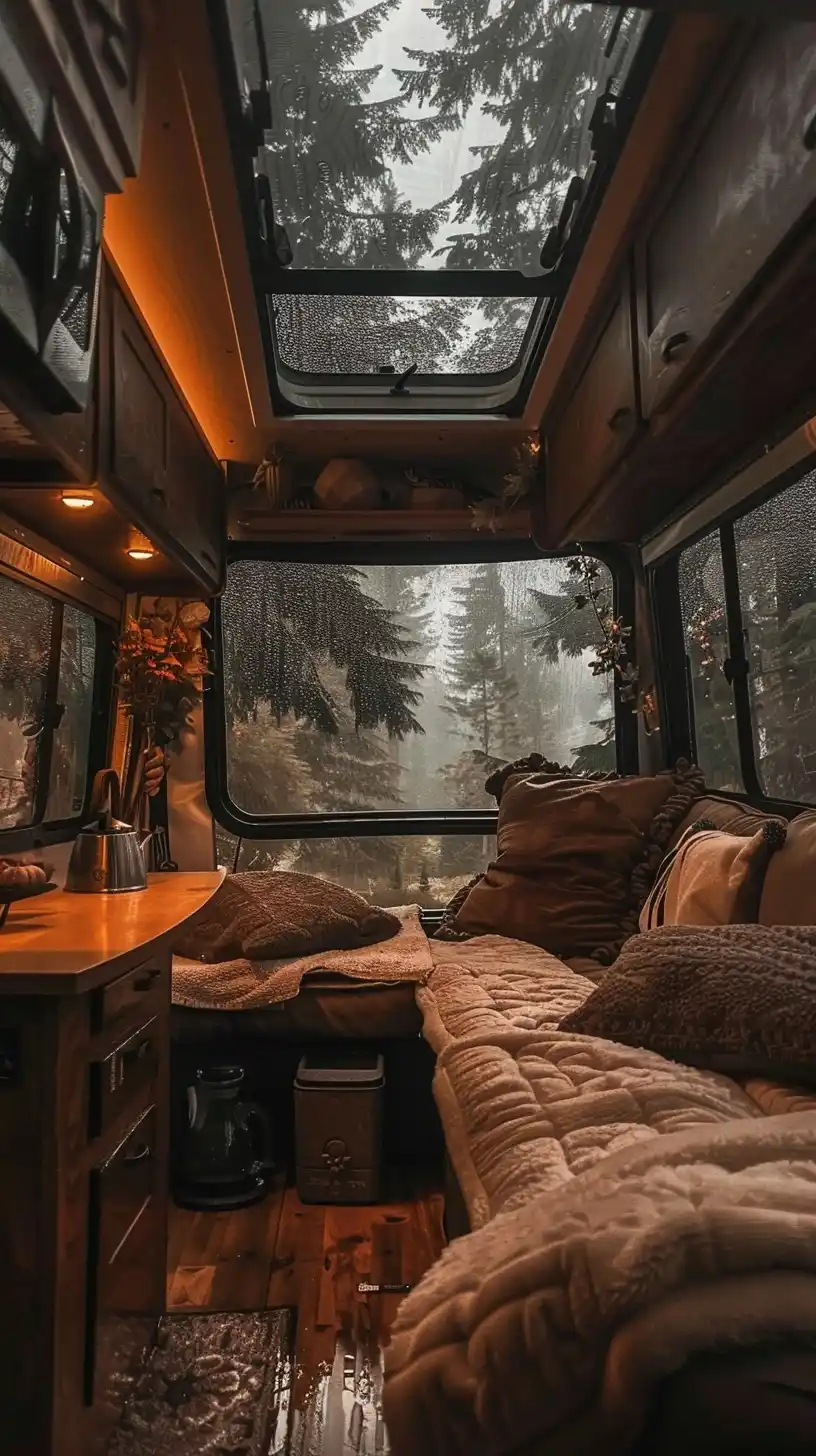 Cozy RV Interior Sketch Midjourney提示词