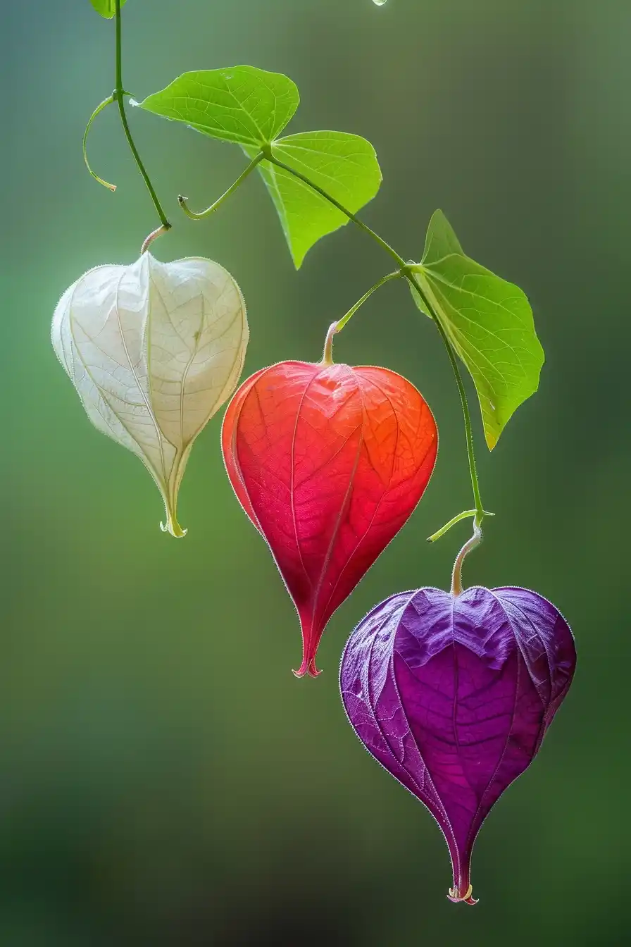 Vibrant Physalis Trio Portrait Midjourney提示词