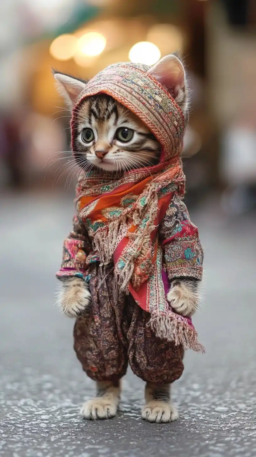 Dancing Cat in Tokyo Midjourney提示词